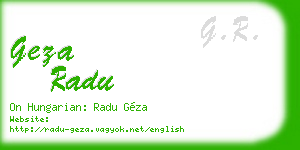 geza radu business card