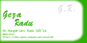 geza radu business card